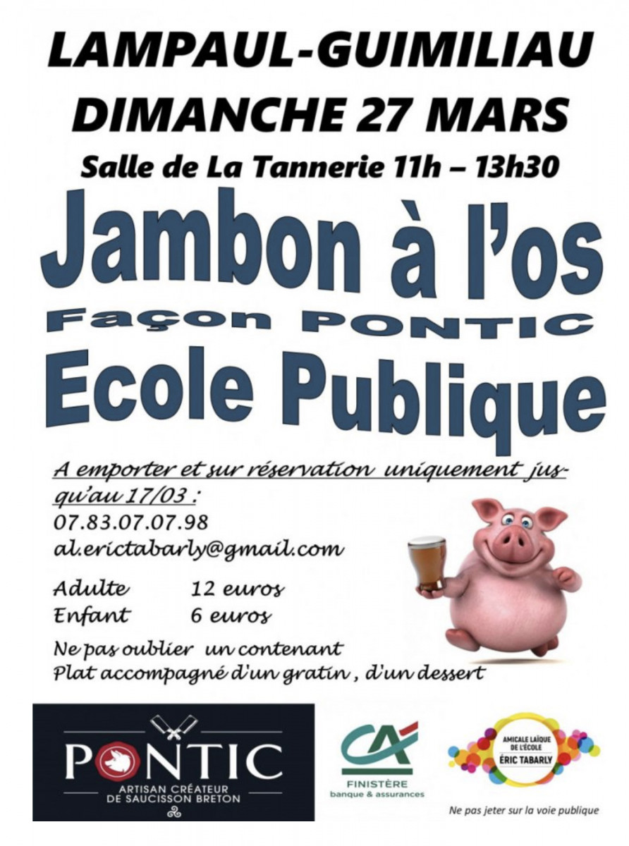 Jambon à l'os à l'école publique de lampaul-guimiliau